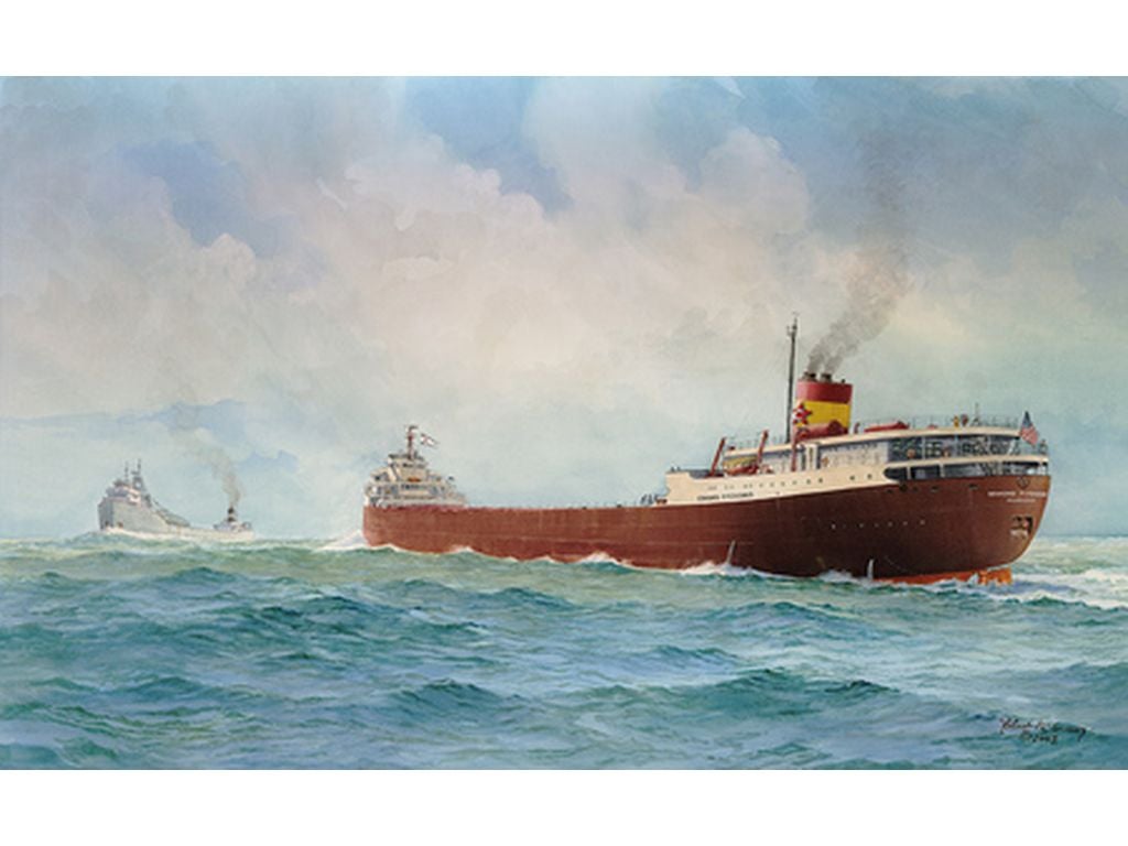 The Edmund Fitzgerald passing The Carl D. Bradley in the fall of 1958 ...